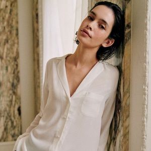 Sezane Florence Shirt - Ecru/White - Size 34/US 2 - NWT